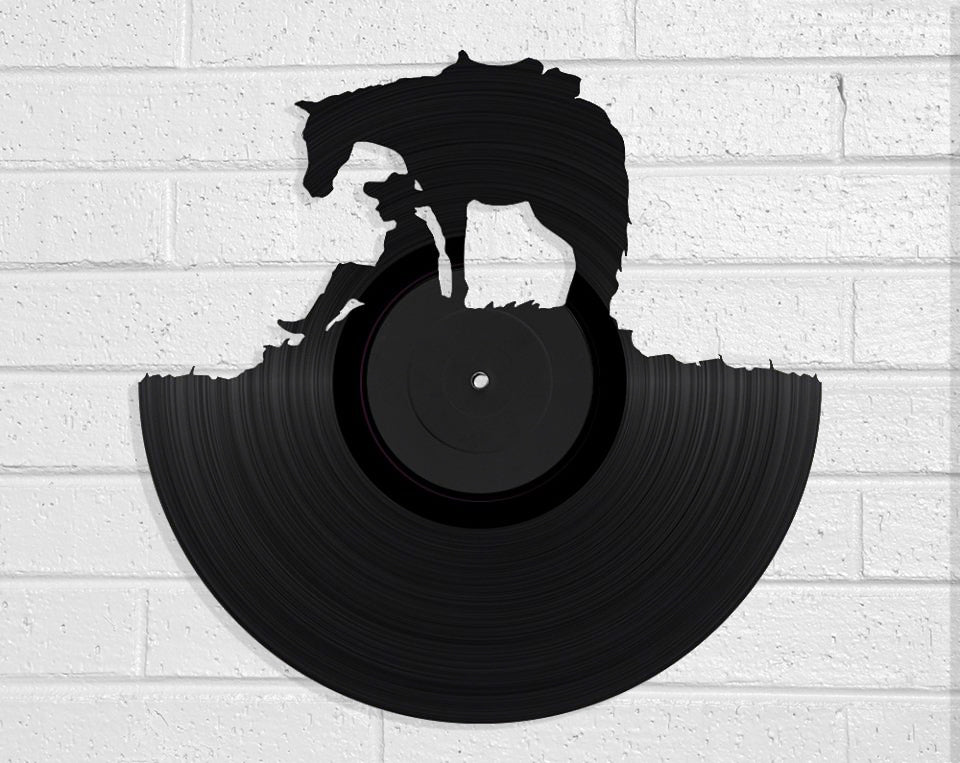 Man and Horse Vinyl Record Art Vinyl Revamp - Vinyl Record Art