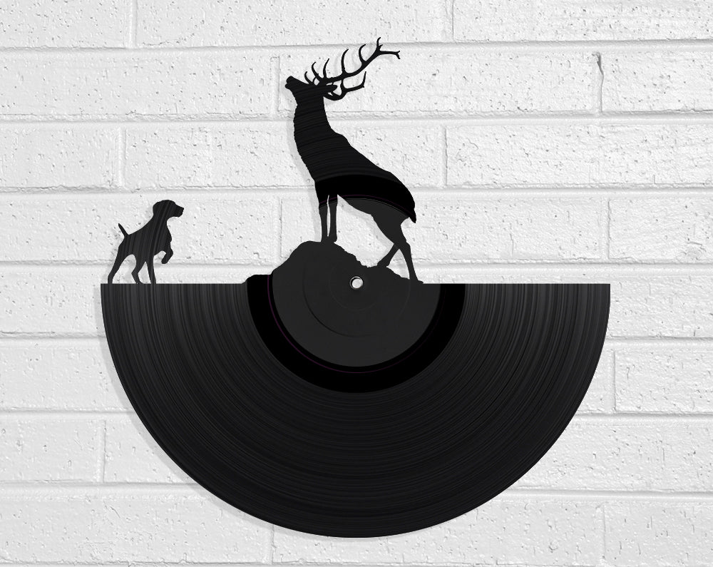 Stag and Dog Vinyl Record Art Vinyl Revamp - Vinyl Record Art