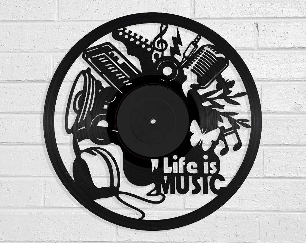Life Is Music Vinyl Record Art Vinyl Revamp - Vinyl Record Art