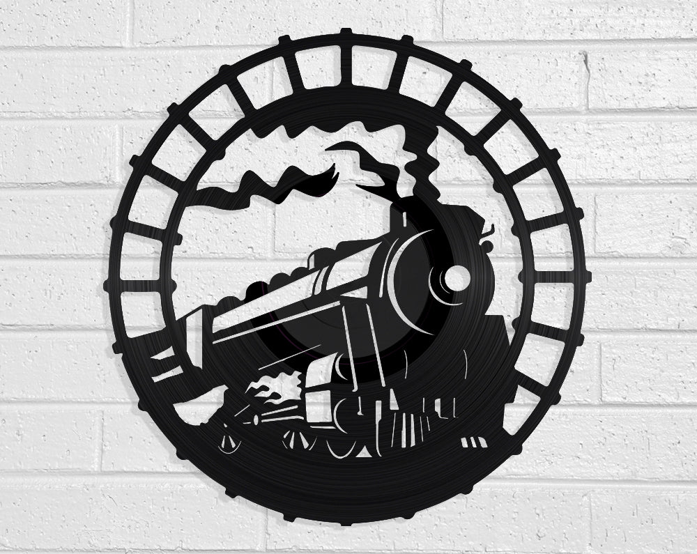 Steam Train Vinyl Record Art Vinyl Revamp - Vinyl Record Art