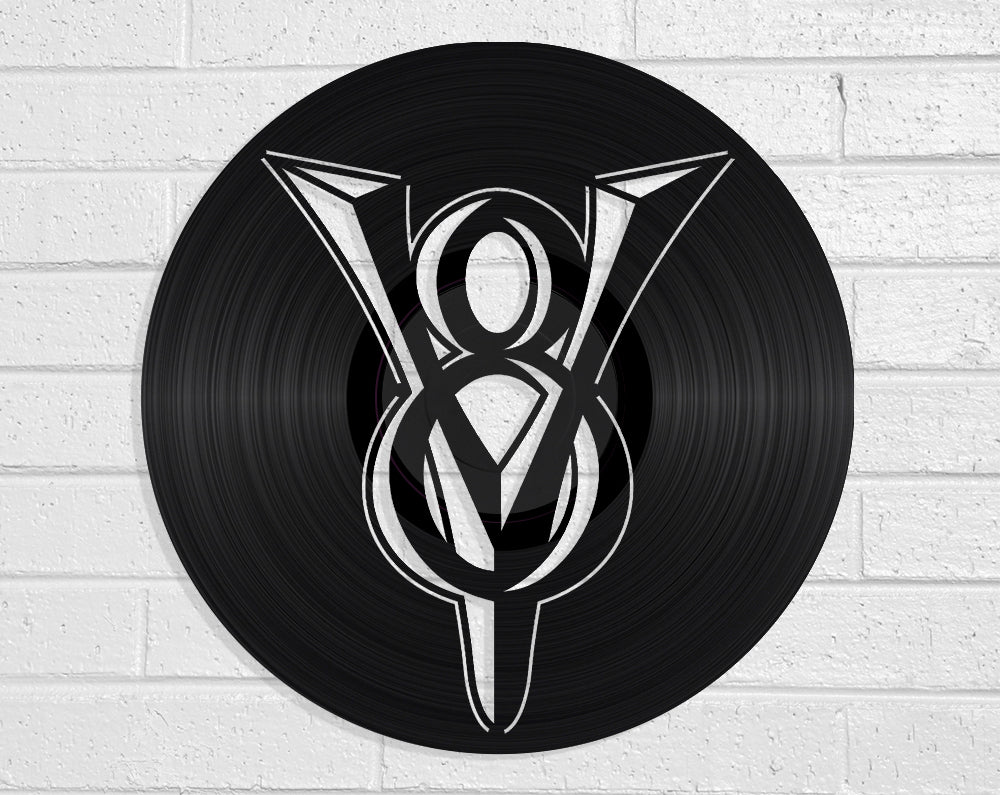 V8 Engine Symbol Vinyl Record Art Vinyl Revamp - Vinyl Record Art