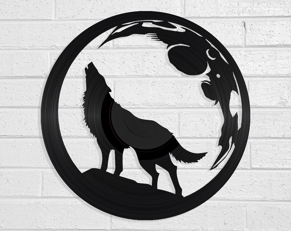 Wolf Moon Vinyl Record Art Vinyl Revamp - Vinyl Record Art