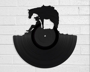 Man and Horse Vinyl Record Art Vinyl Revamp - Vinyl Record Art 