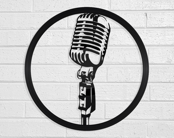 Microphone Vinyl Record Art Vinyl Revamp - Vinyl Record Art 