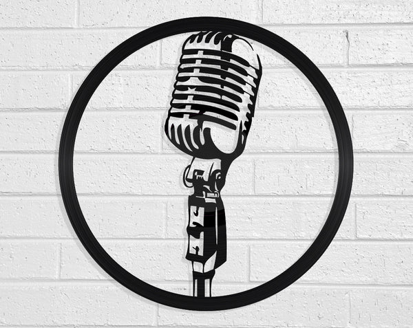 Microphone Vinyl Record Art Vinyl Revamp - Vinyl Record Art 