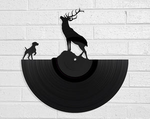 Stag and Dog Vinyl Record Art Vinyl Revamp - Vinyl Record Art 