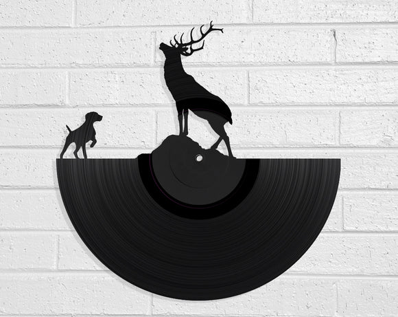 Stag and Dog Vinyl Record Art Vinyl Revamp - Vinyl Record Art 