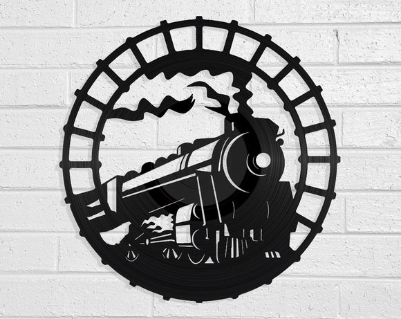 Steam Train Vinyl Record Art Vinyl Revamp - Vinyl Record Art 