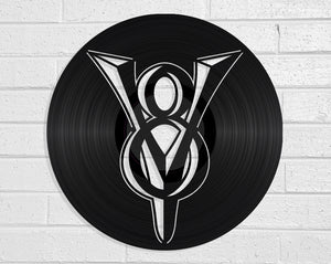 V8 Engine Symbol Vinyl Record Art Vinyl Revamp - Vinyl Record Art 
