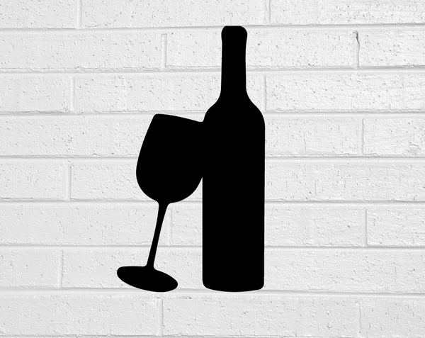 Wine Bottle & Glass Blackboard